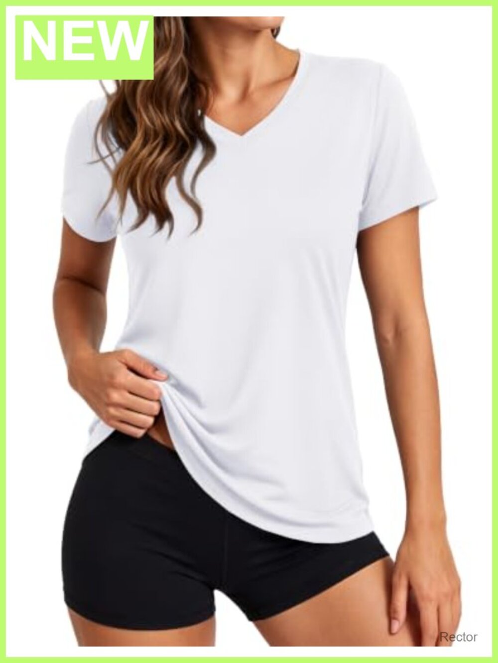 Women V-Neck Short Sleeve UPF 50+ Quick Dry Workout T Shirt